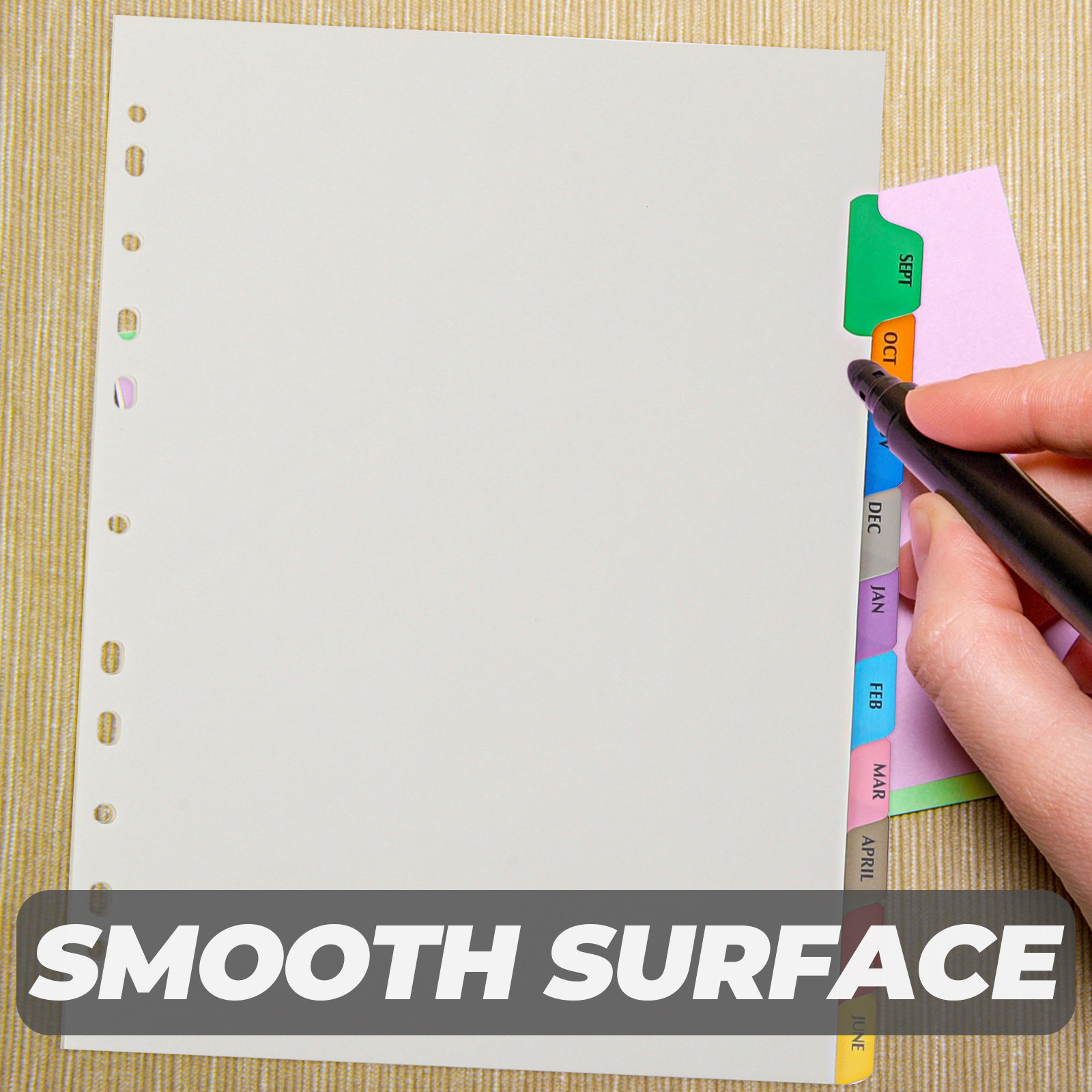 Index Tab Divider - 12Sheets Binder Dividers Tabs Detachable A4