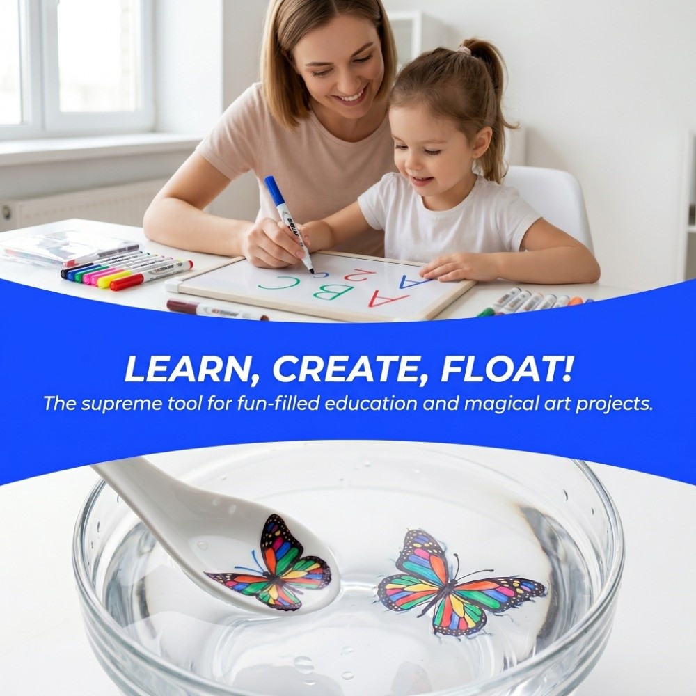 Whiteboard Marker Set - 12PCS Water Floating Water Floating Markers