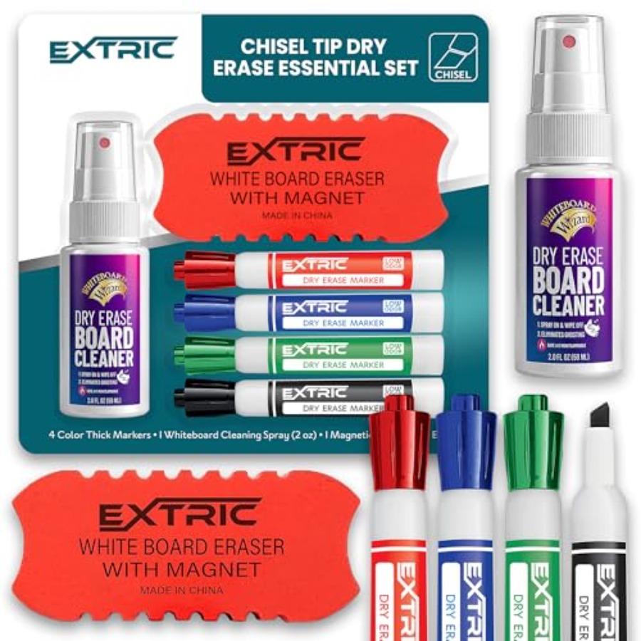 Whiteboard Marker Set - Dry Erase Markers Set, 4 Whiteboard