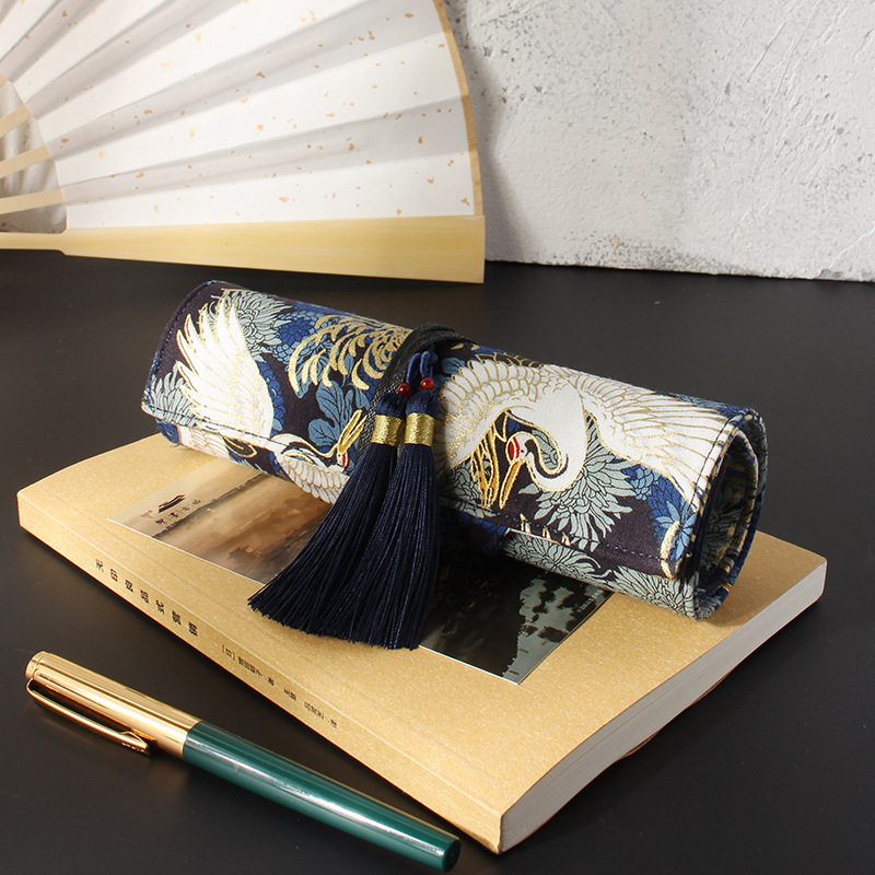 Pencil Case Large - Japanese Retro Chinese Style Gold Foil