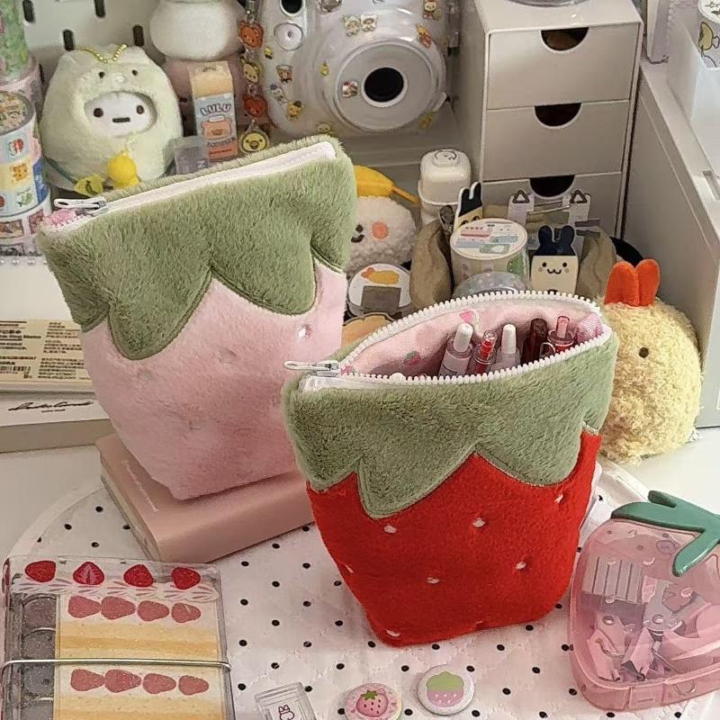 Pencil Case Large - 1Pcs Standing Strawberry Shape Pen Bag