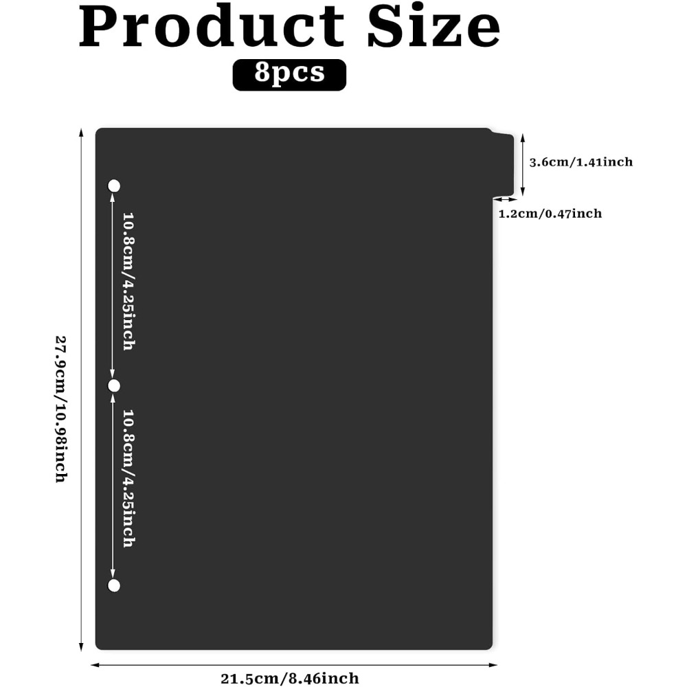 8 Tab Black Plastic Binder Div - Index Tab Divider ulasan dan harga