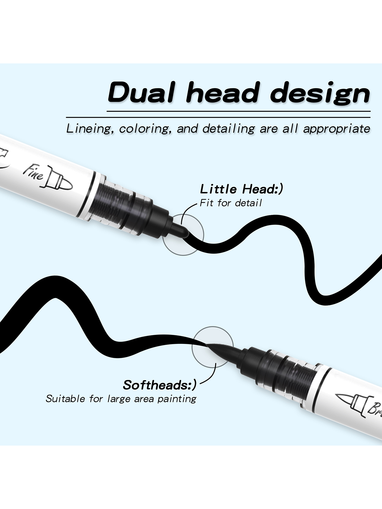 Black/White Large Capacity Dua - Whiteboard Marker Set ulasan dan harga