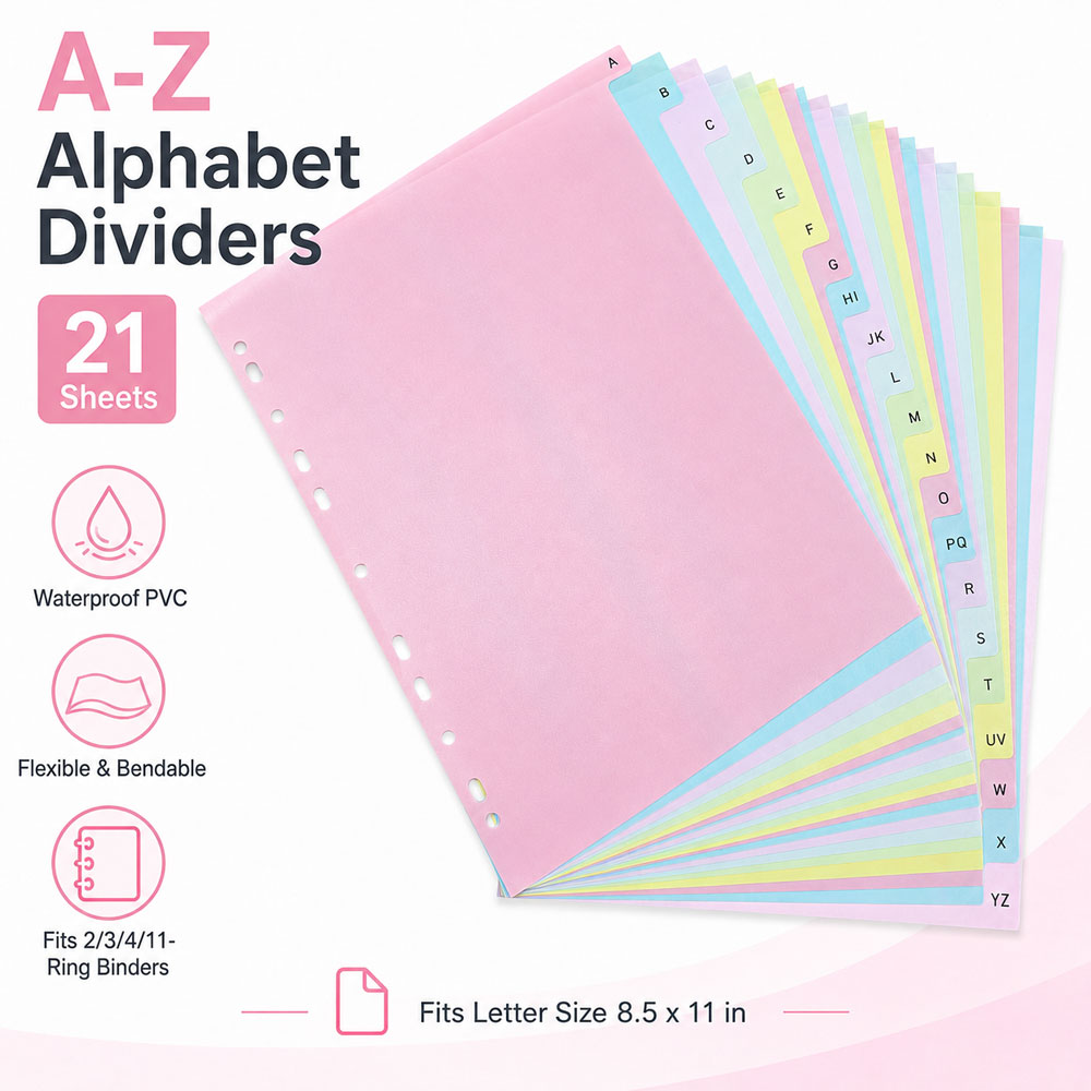 21-Sheet A-Z Alphabet Binder D - Index Tab Divider ulasan dan harga