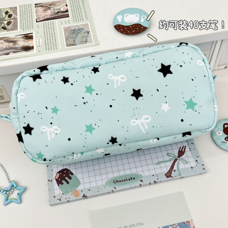 Ins Style Mint Star Mini Squar - Pencil Case Large ulasan dan harga