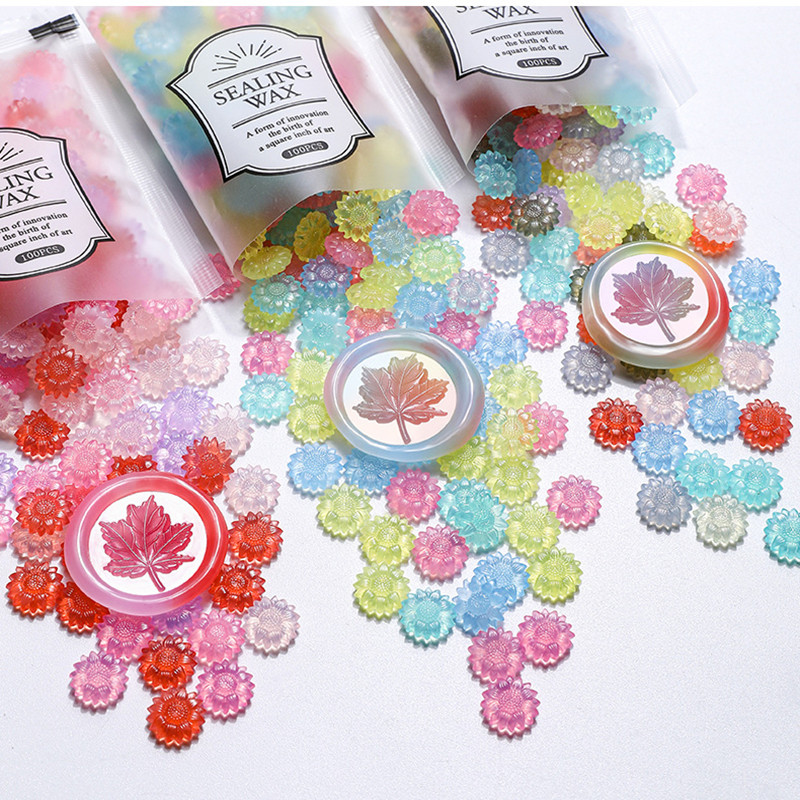 100pcs Translucent Sunflower S - Wax Seal Stamp Kit ulasan dan harga